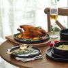 12-Piece Round Dinnerware Set, Black