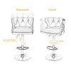Bar Stools With Back and Footrest Counter Height Dining Chairs-Velvet Orange-2PCS/SET
