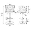 Bar Stools With Back and Footrest Counter Height Dining Chairs-Velvet Orange-2PCS/SET