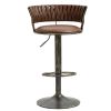 COOLMORE Swivel Bar Stools Set of 2 Adjustable Counter Height Chairs with Footrest for Kitchen, Dining Room 2PC/SET