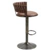 COOLMORE Swivel Bar Stools Set of 2 Adjustable Counter Height Chairs with Footrest for Kitchen, Dining Room 2PC/SET