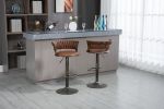 COOLMORE Swivel Bar Stools Set of 2 Adjustable Counter Height Chairs with Footrest for Kitchen, Dining Room 2PC/SET