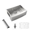 33 Brushed Nickel Farmhouse Sink - 33 Inch Kitchen Sink Stainless Steel 16 gauge Apron Front Kitchen Sink