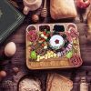 Cheese Board and Knife Set, Magnetic 4 Drawers Bamboo Charcuterie Boards, 15 x 13 x 2 Inch
