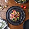 12-Piece Round Dinnerware Set, Black